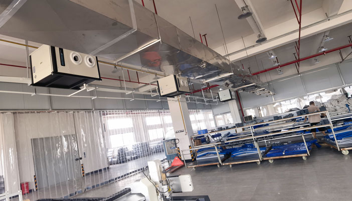 車間空調機組，應用蒸發冷省電空調機組-臥式射流空調機組